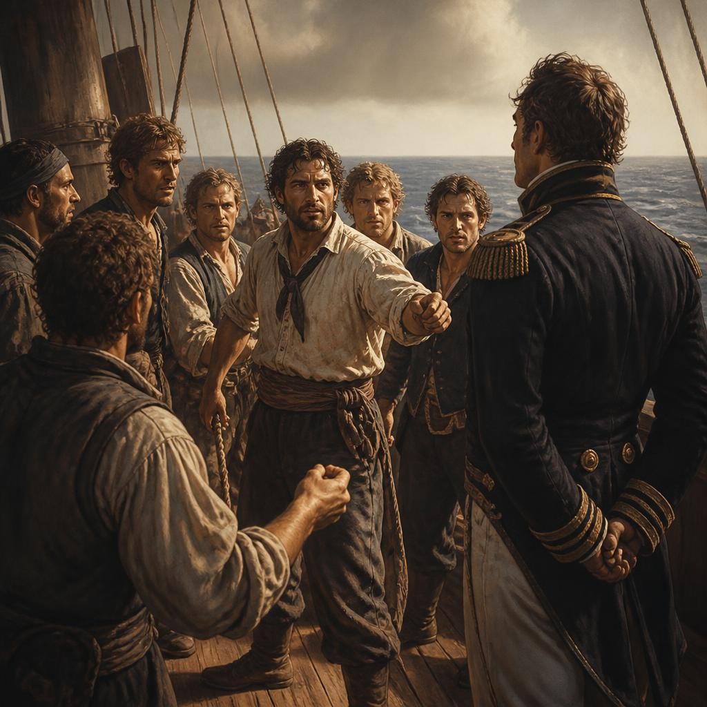 Illustration for the English word “mutiny”