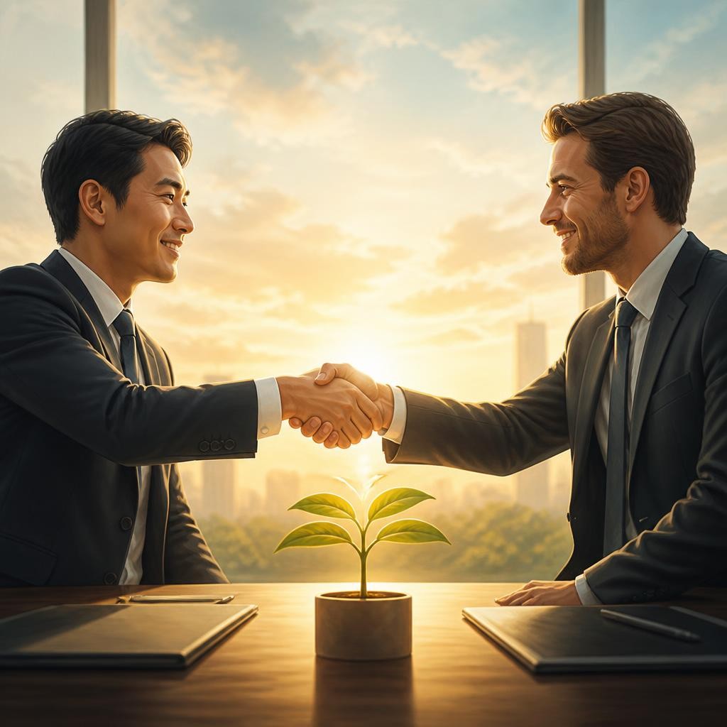 Illustration for the English word “mutually”