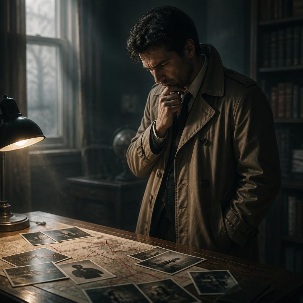 Illustration for the English word “mystery”