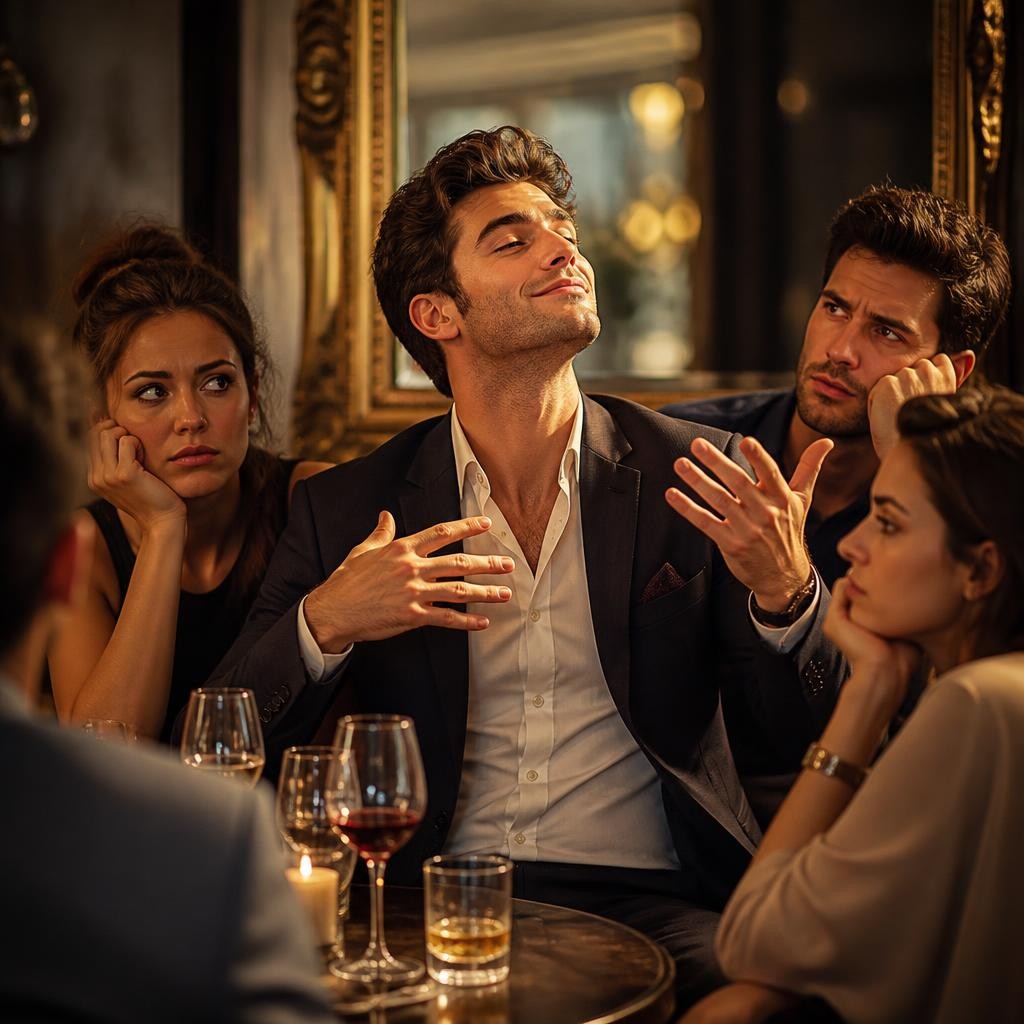 Illustration for the English word “narcissistic”