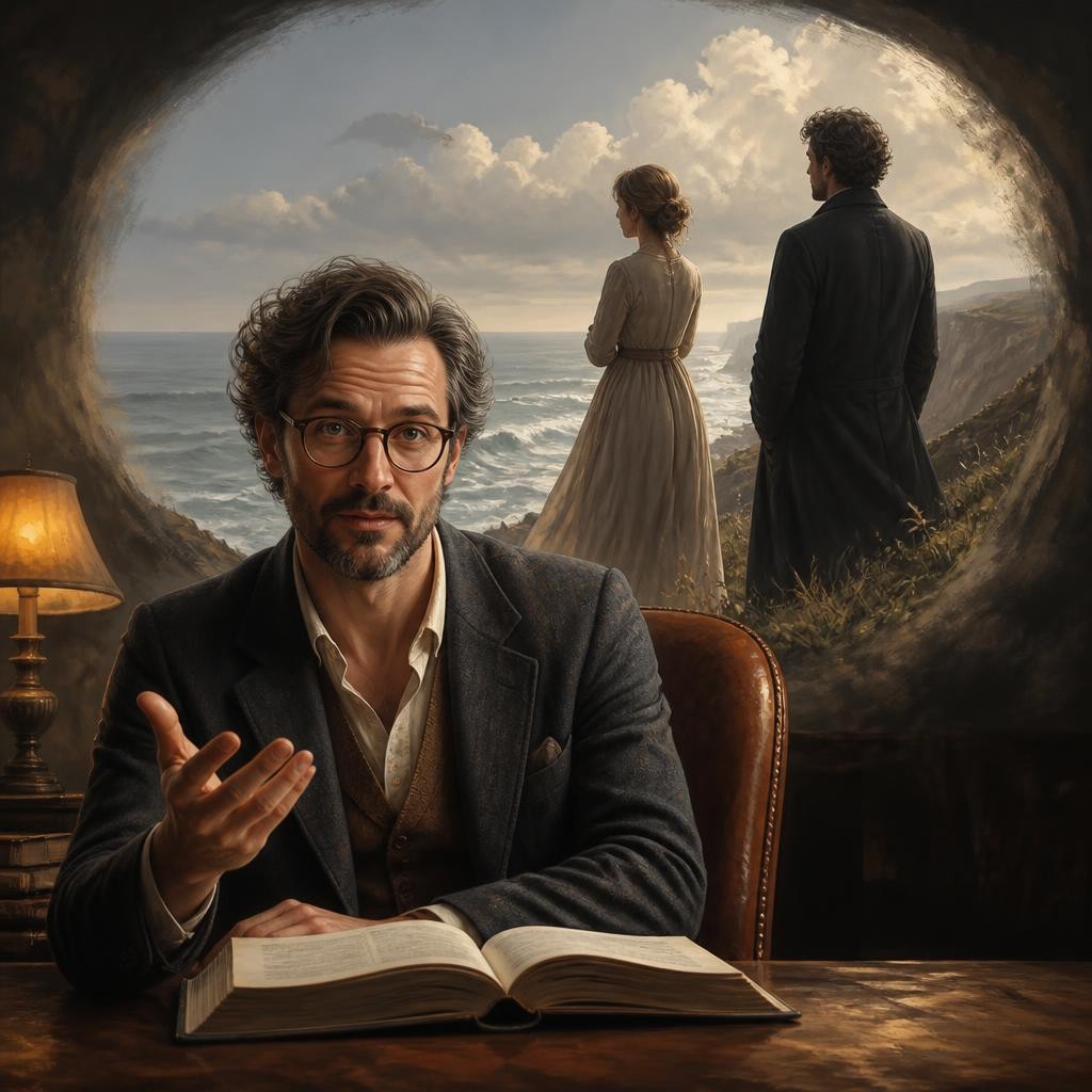 Illustration for the English word “narrator”