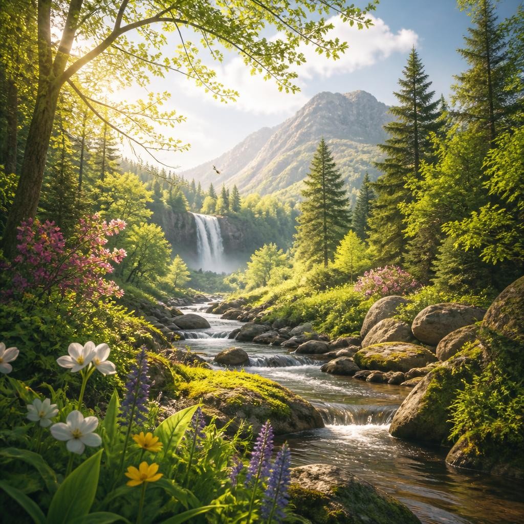 Illustration for the English word “nature”