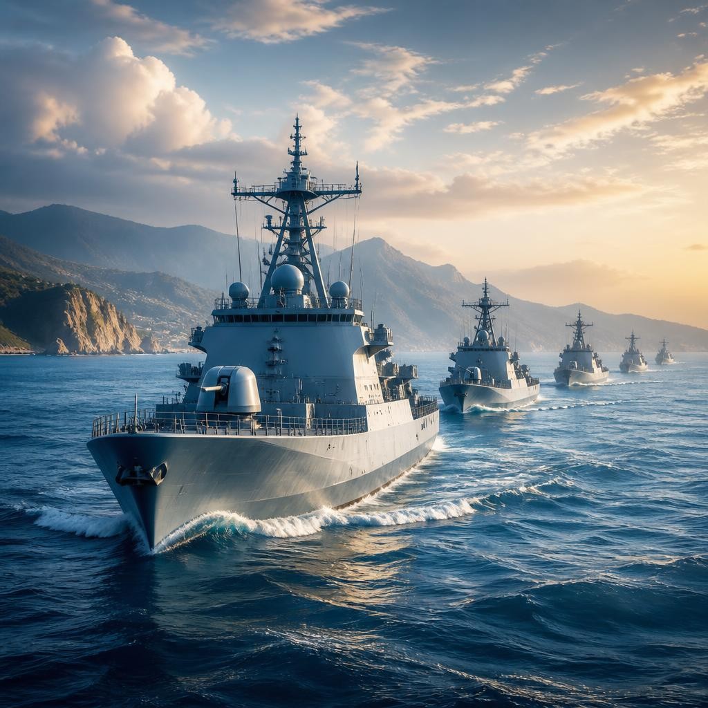 Illustration for the English word “naval”
