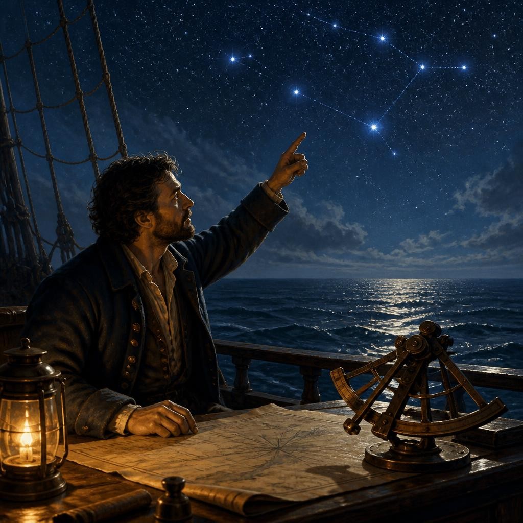 Illustration for the English word “navigator”