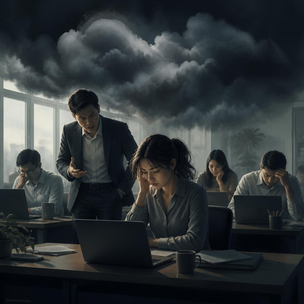 Illustration for the English word “negativity”