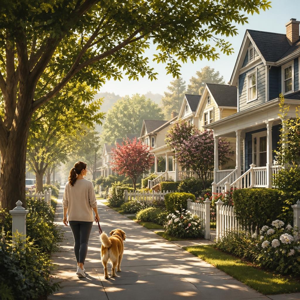 Illustration for the English word “neighborhood”
