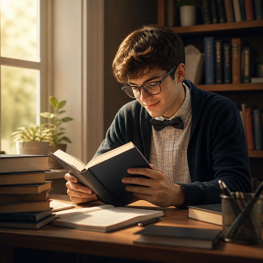 Illustration for the English word “nerd”