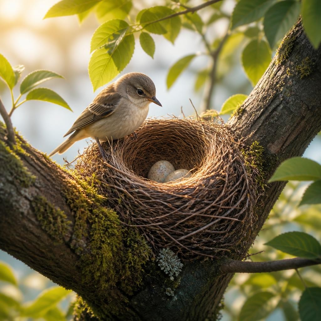 Illustration for the English word “nest”