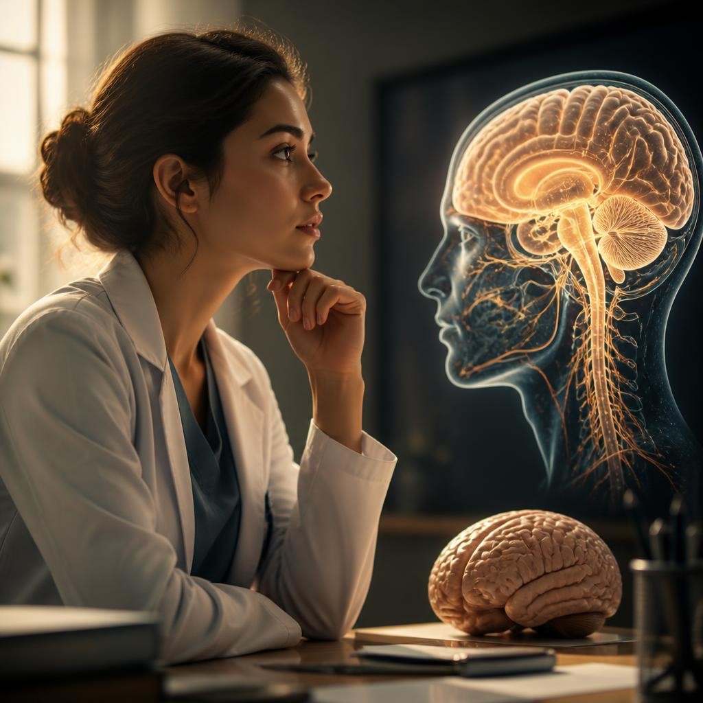 Illustration for the English word “neurology”