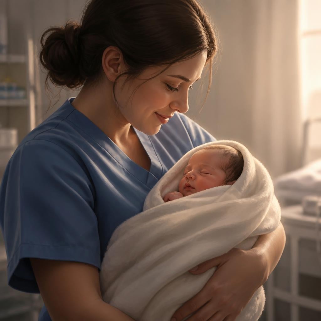 Illustration for the English word “newborn”