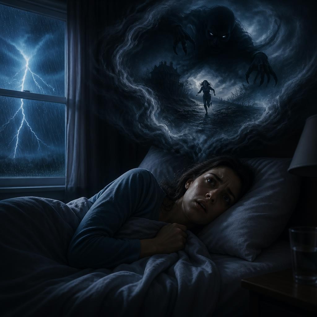 Illustration for the English word “nightmare”