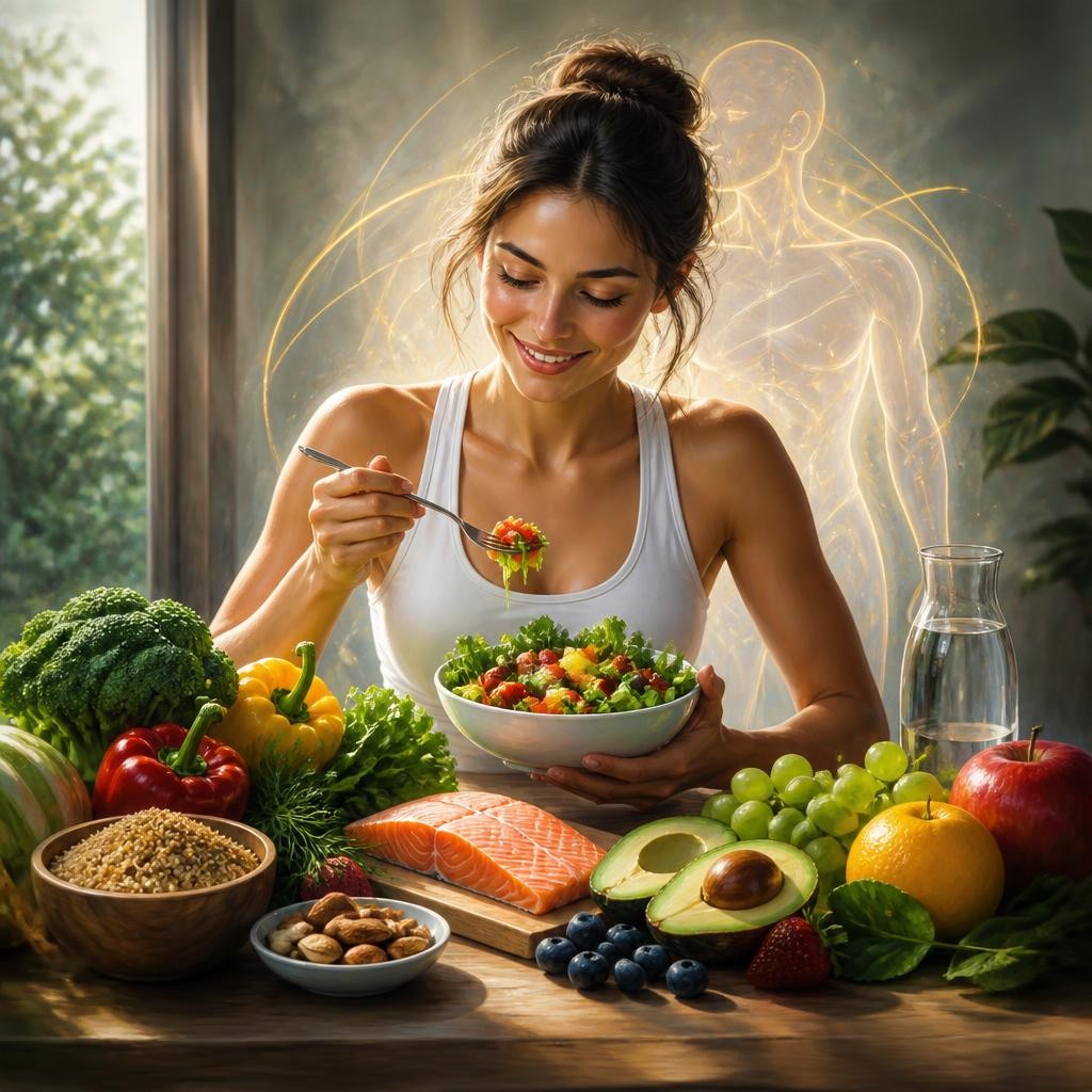 Illustration for the English word “nutrition”