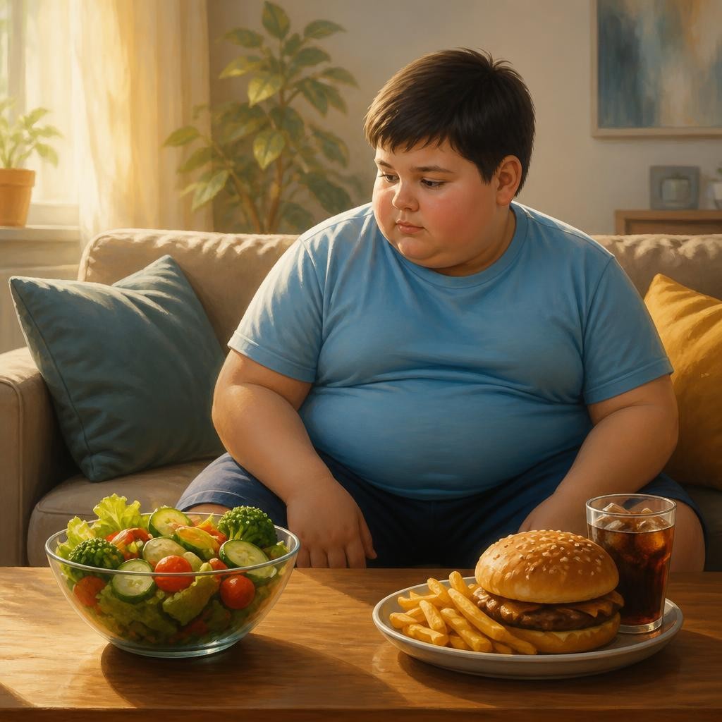 Illustration for the English word “obesity”