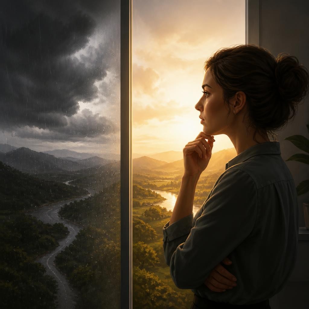 Illustration for the English word “objectively”