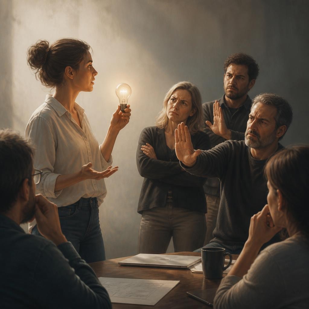 Illustration for the English word “oppose”