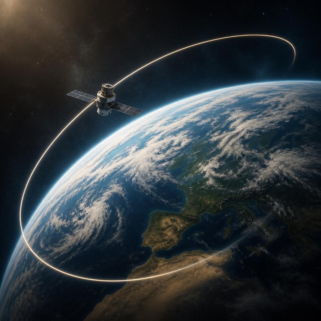 Illustration for the English word “orbital”