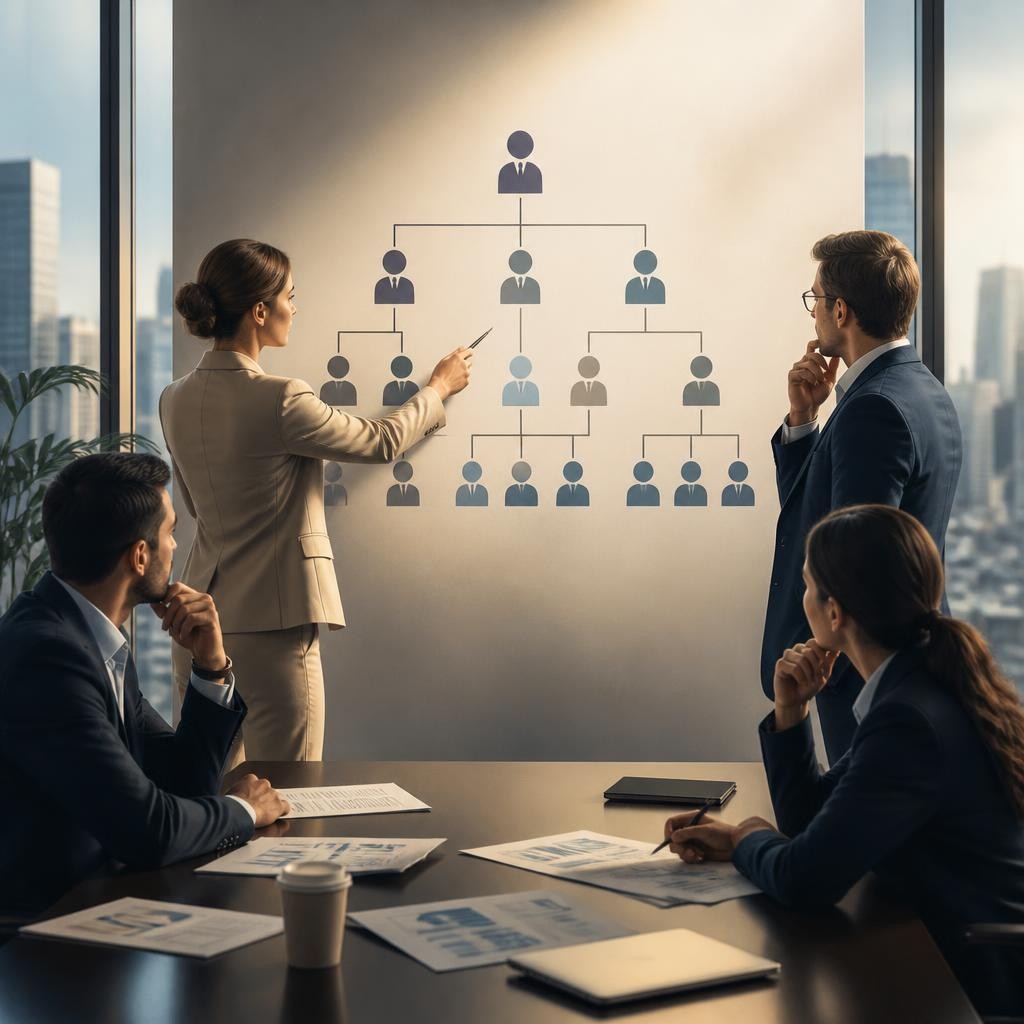 Illustration for the English word “organisational”