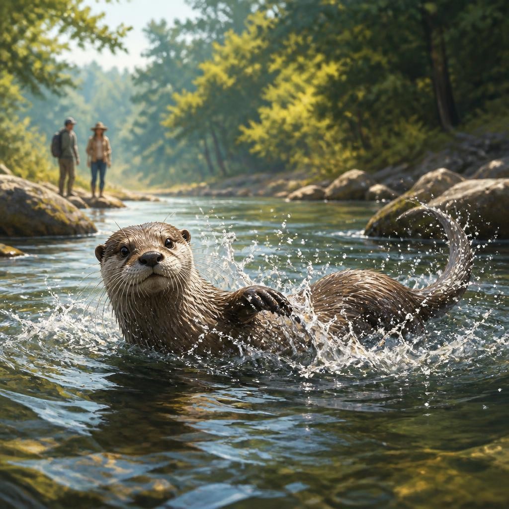 Illustration for the English word “otter”
