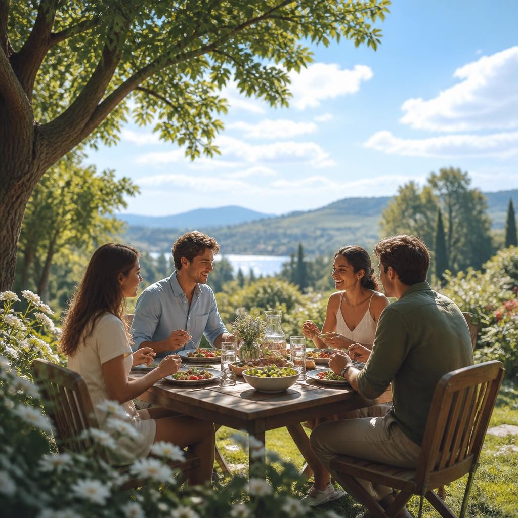 Illustration for the English word “outdoors”