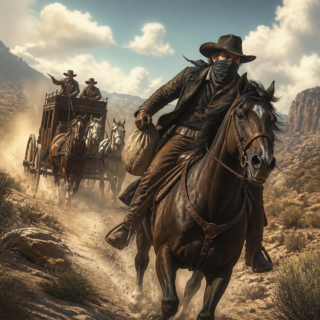Illustration for the English word “outlaw”