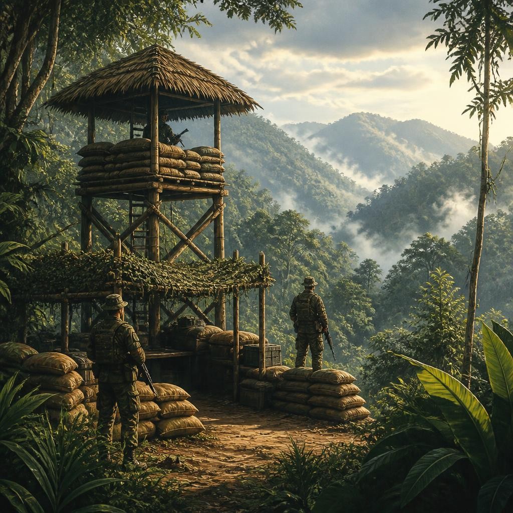 Illustration for the English word “outpost”