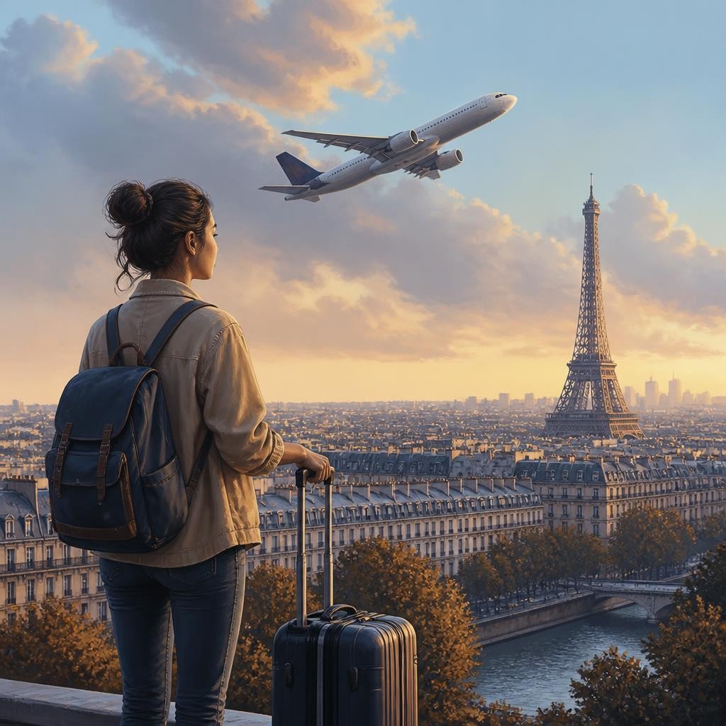 Illustration for the English word “overseas”