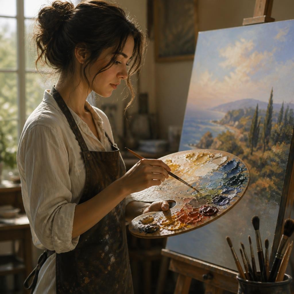 Illustration for the English word “palette”