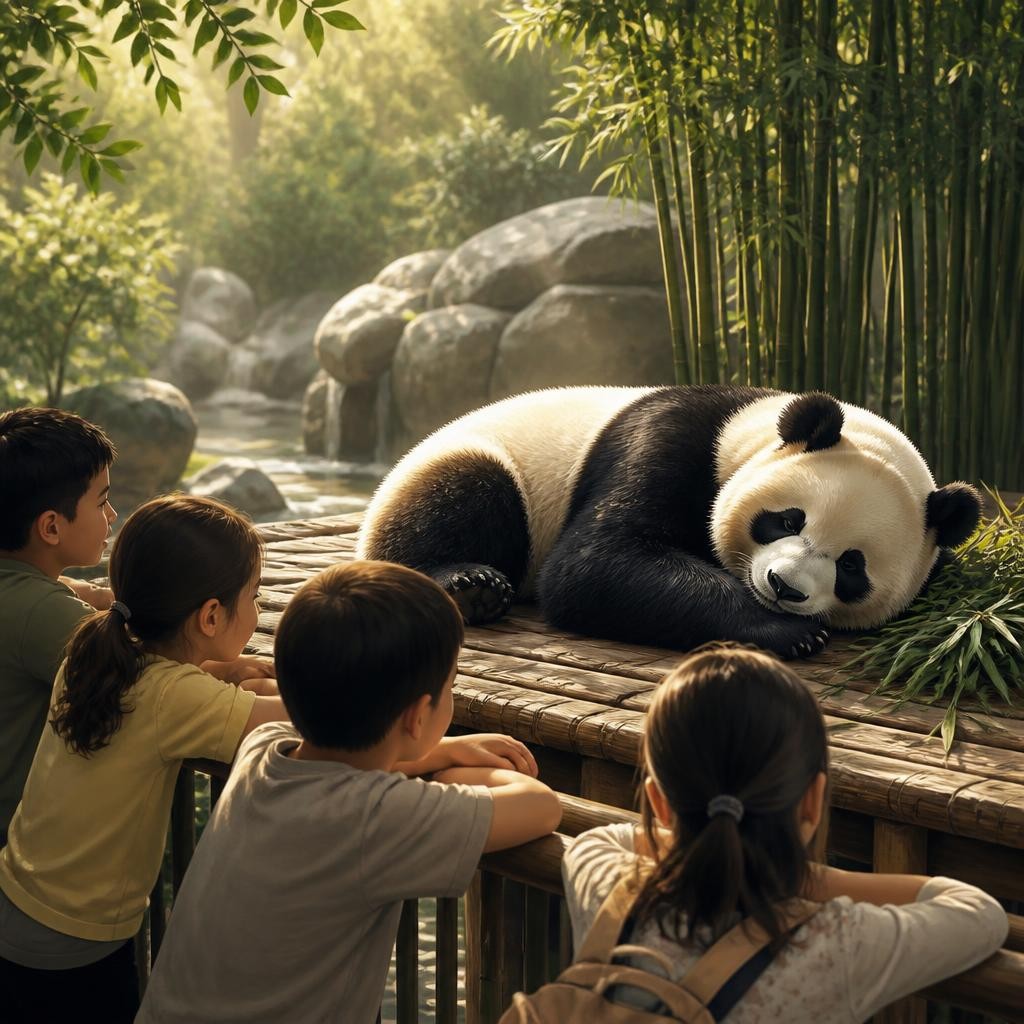 Illustration for the English word “panda”