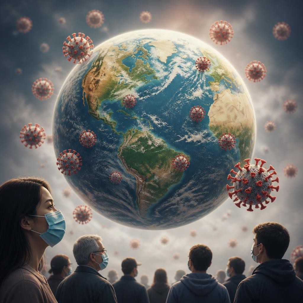Illustration for the English word “pandemic”