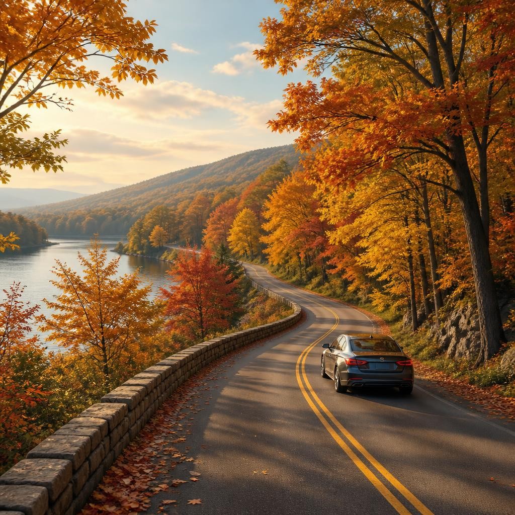 Illustration for the English word “parkway”