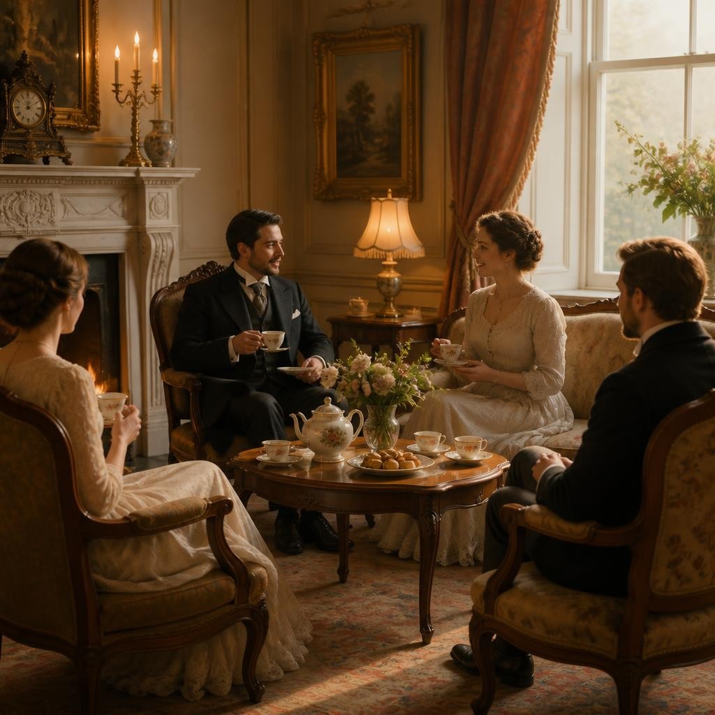 Illustration for the English word “parlor”
