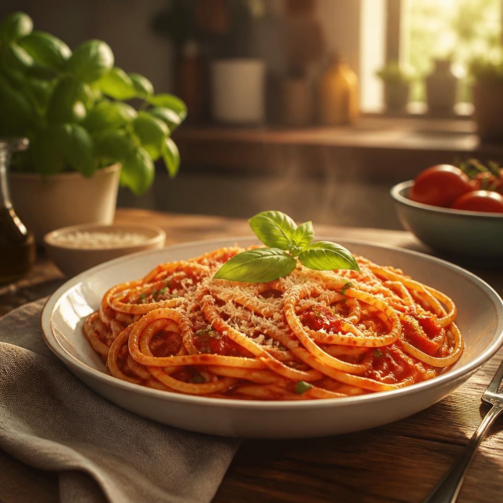 Illustration for the English word “pasta”