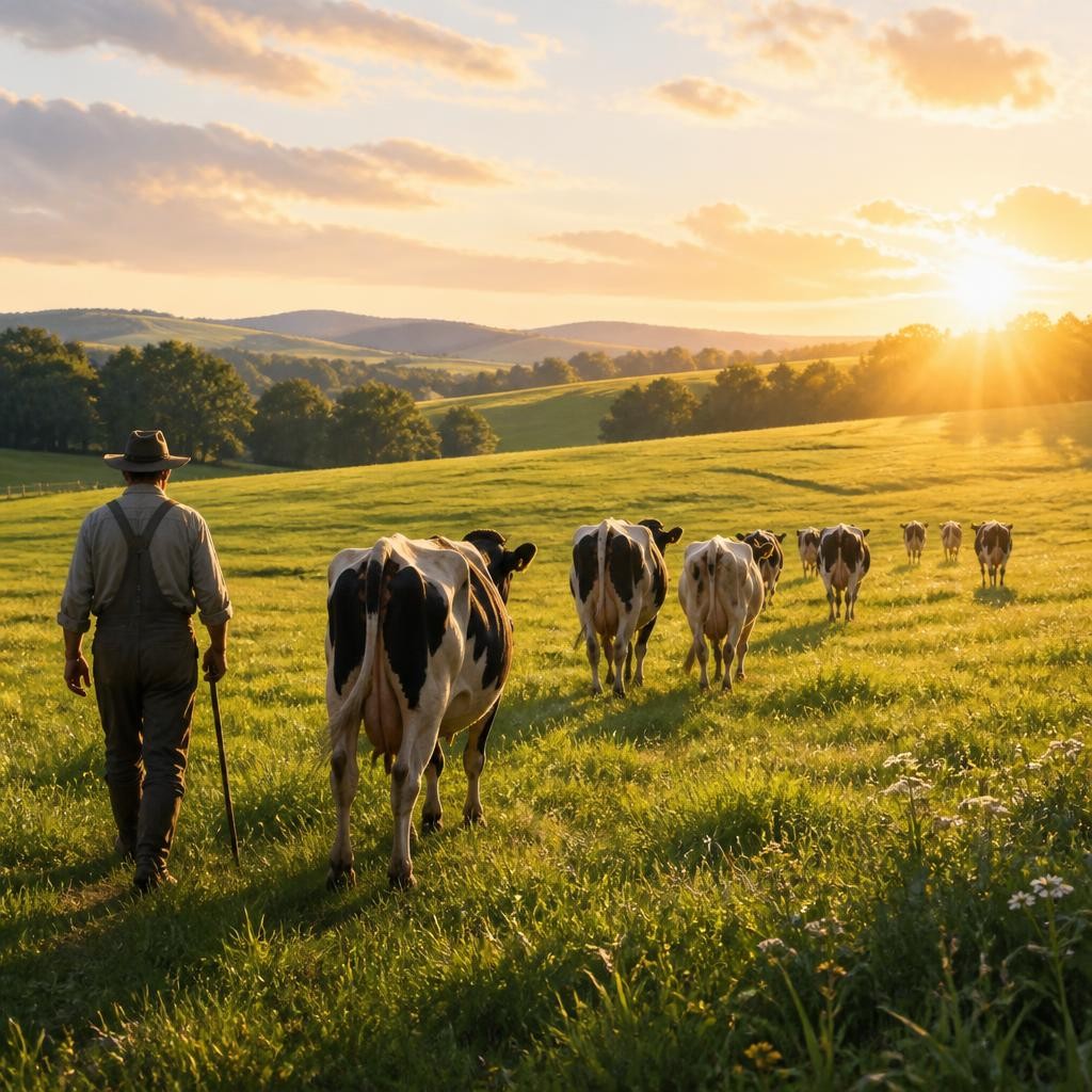 Illustration for the English word “pasture”