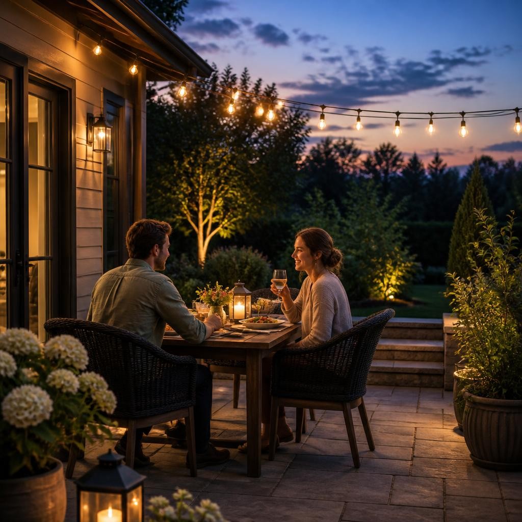 Illustration for the English word “patio”