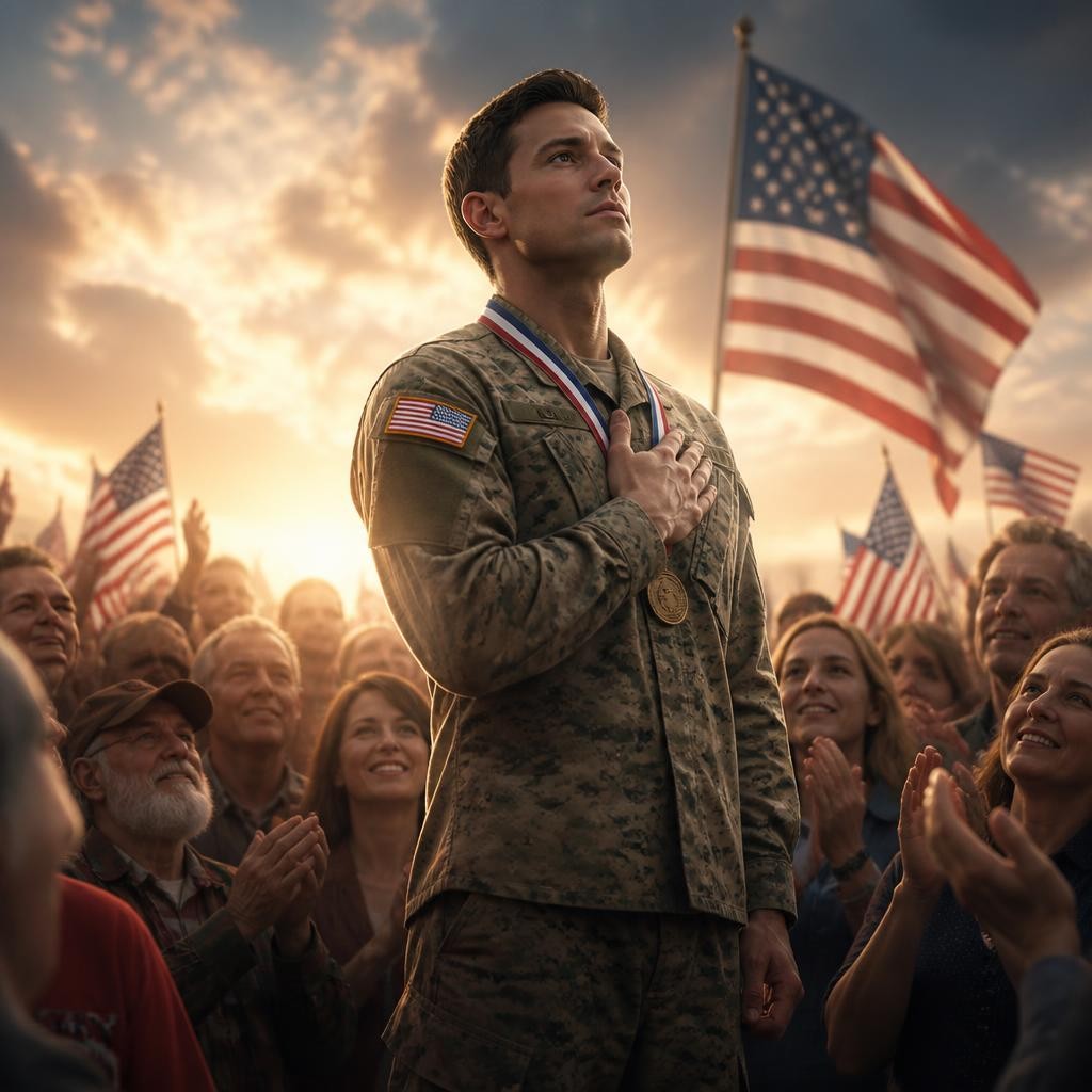 Illustration for the English word “patriot”