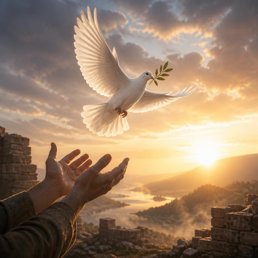 Illustration for the English word “peace”