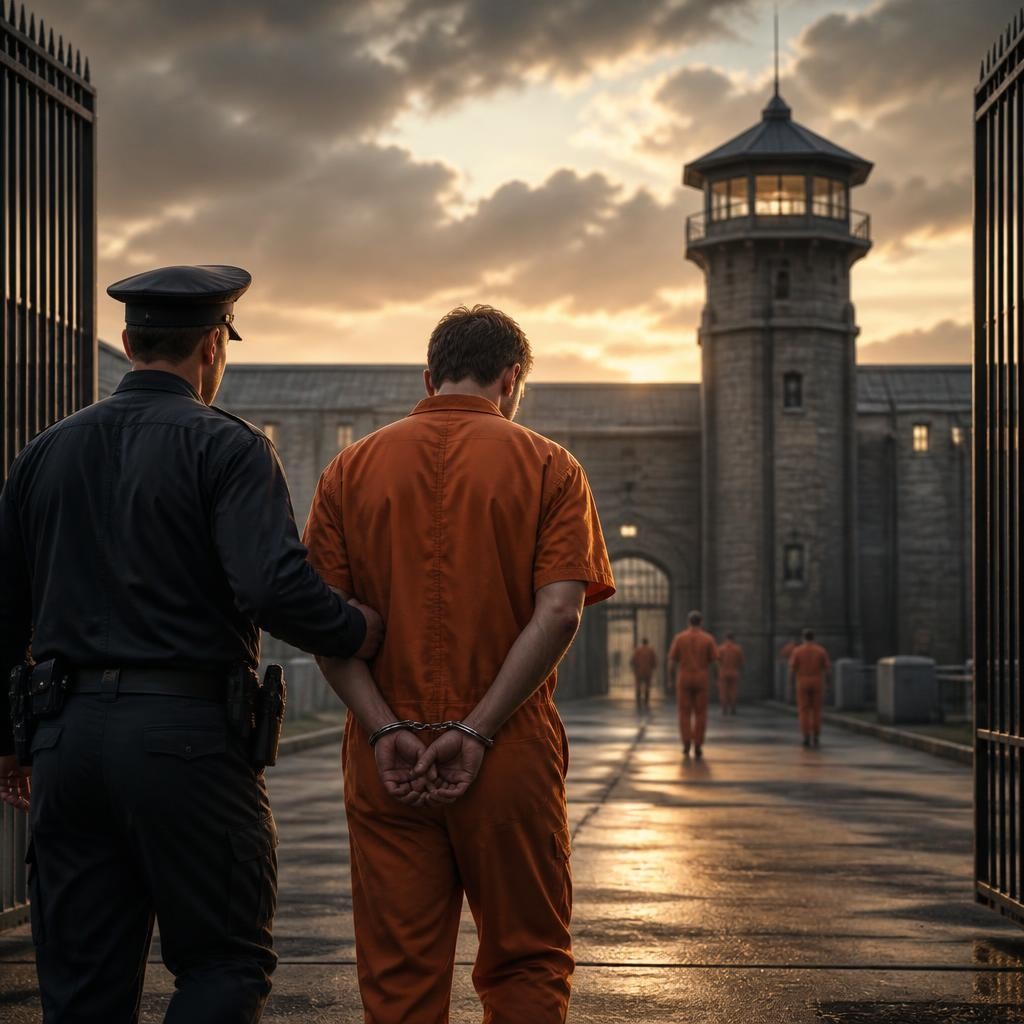 Illustration for the English word “penitentiary”