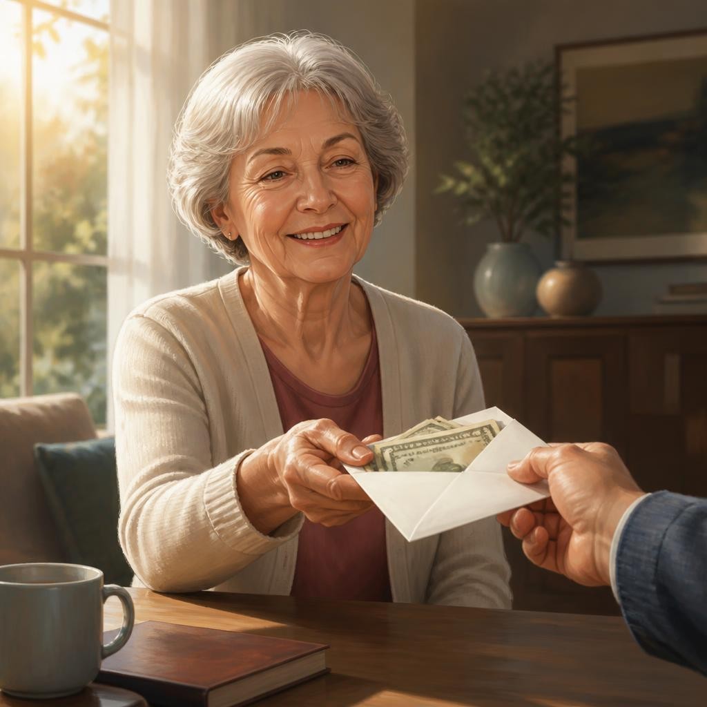 Illustration for the English word “pension”