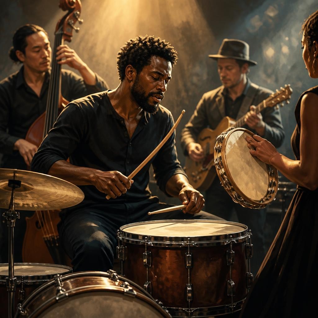 Illustration for the English word “percussion”