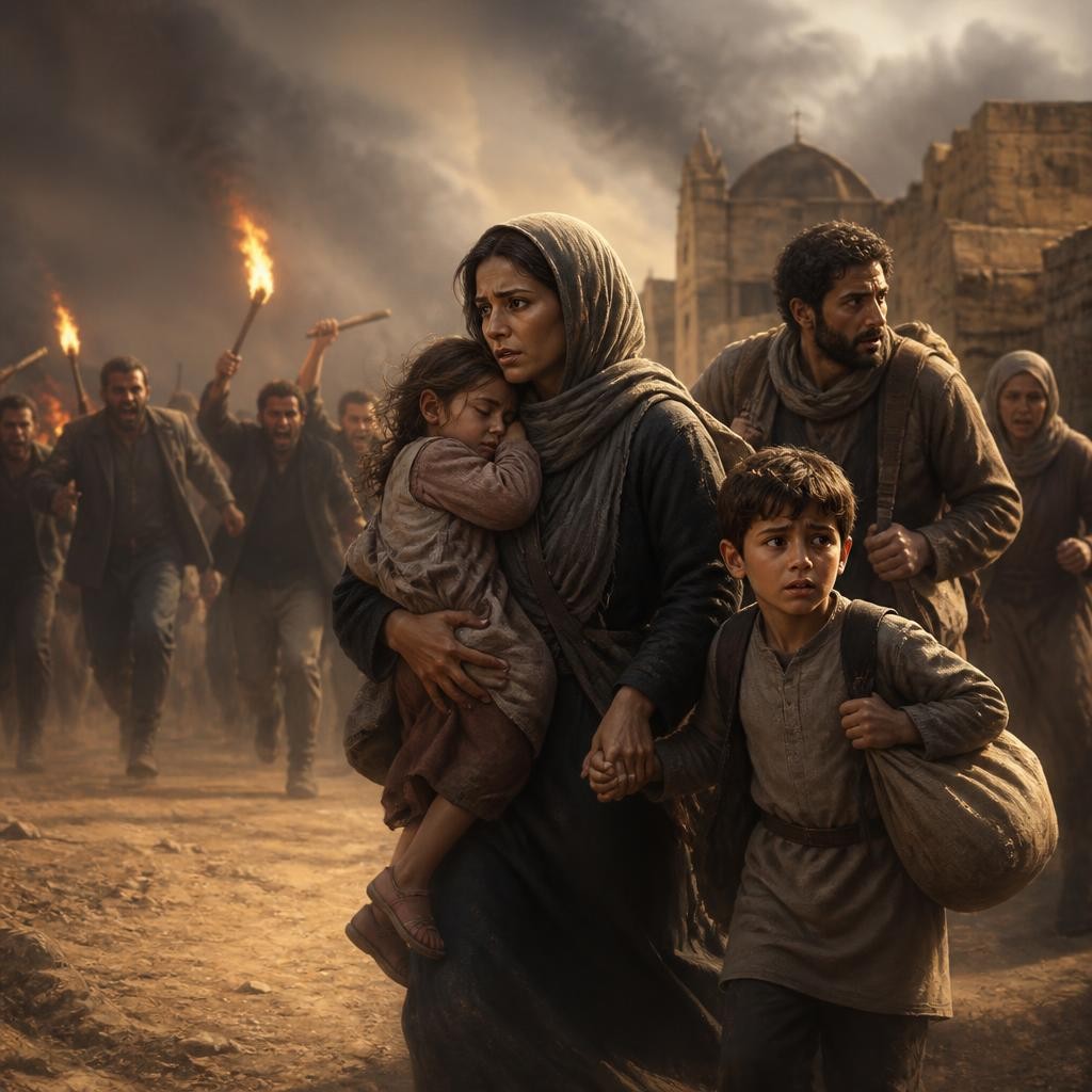 Illustration for the English word “persecution”