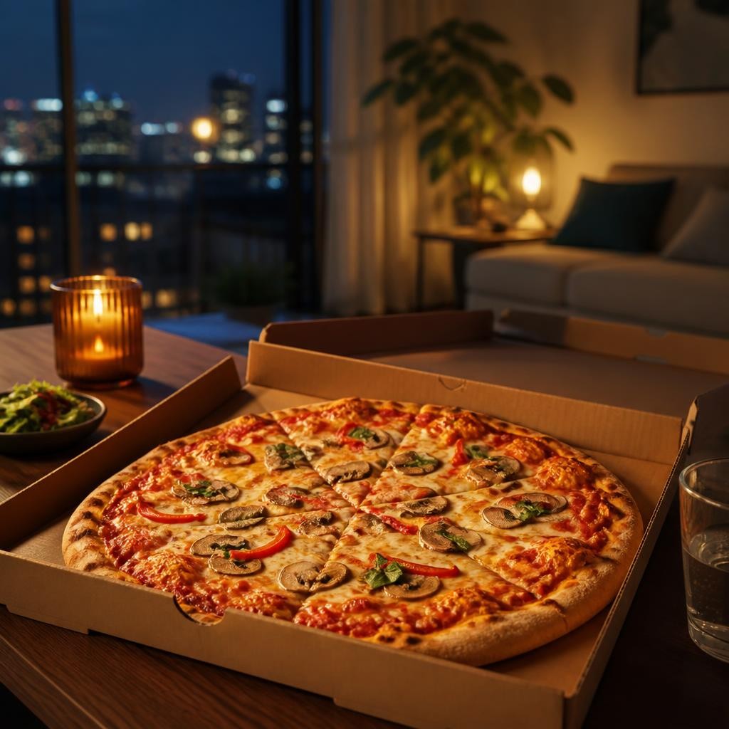 Illustration for the English word “pizza”