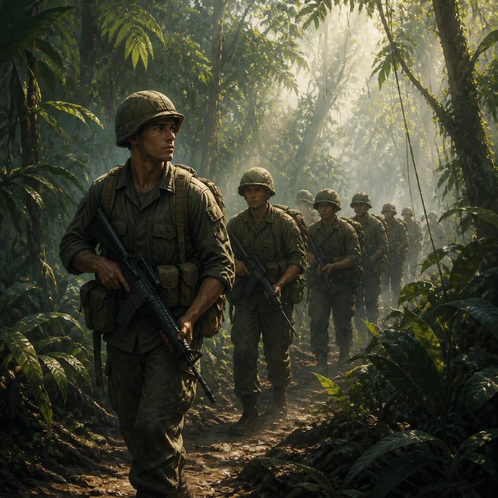 Illustration for the English word “platoon”