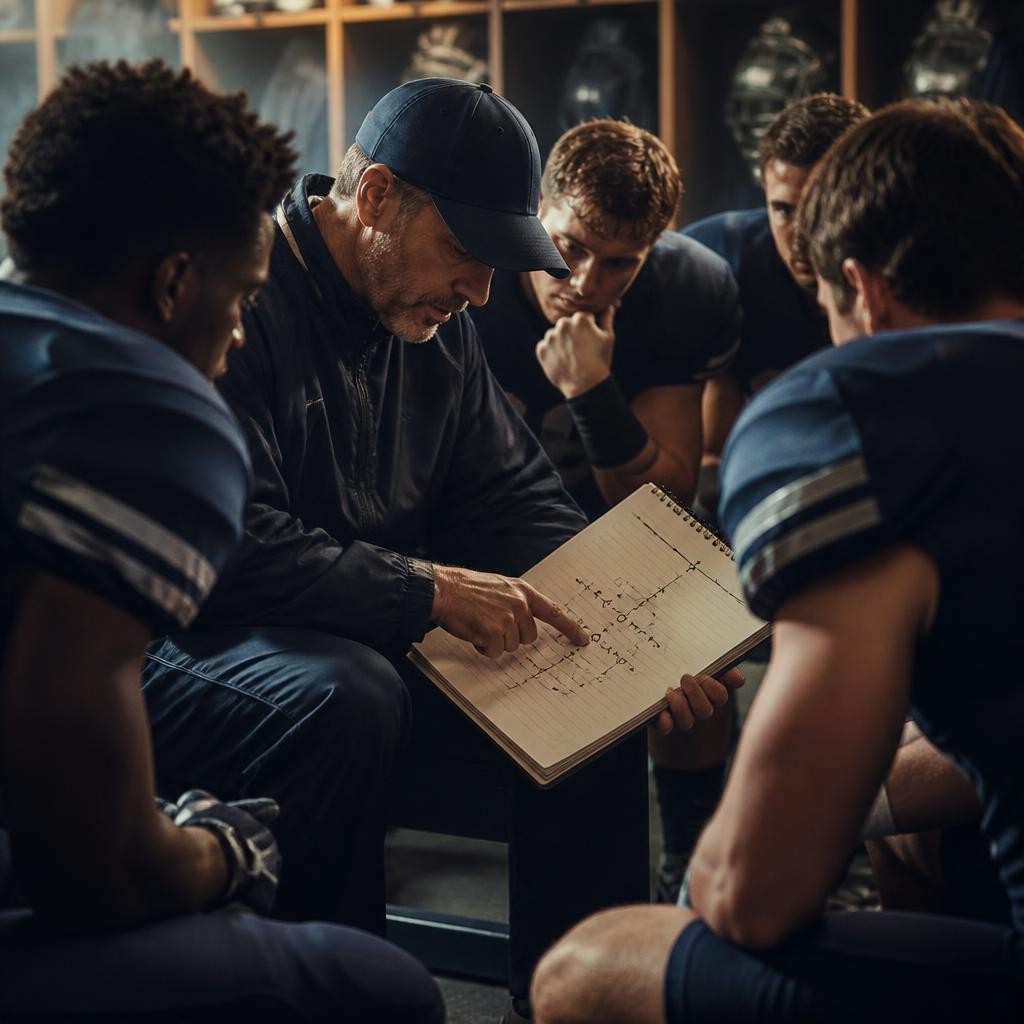 Illustration for the English word “playbook”