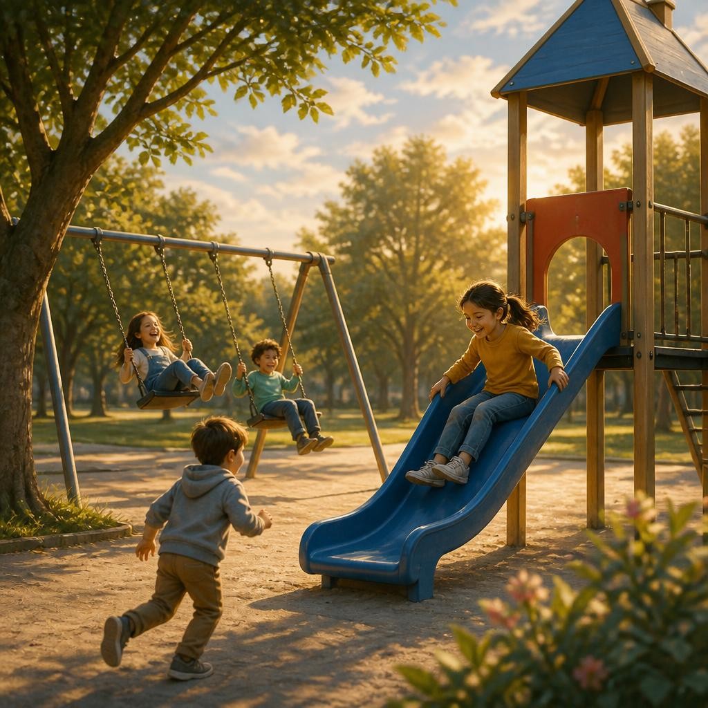 Illustration for the English word “playground”