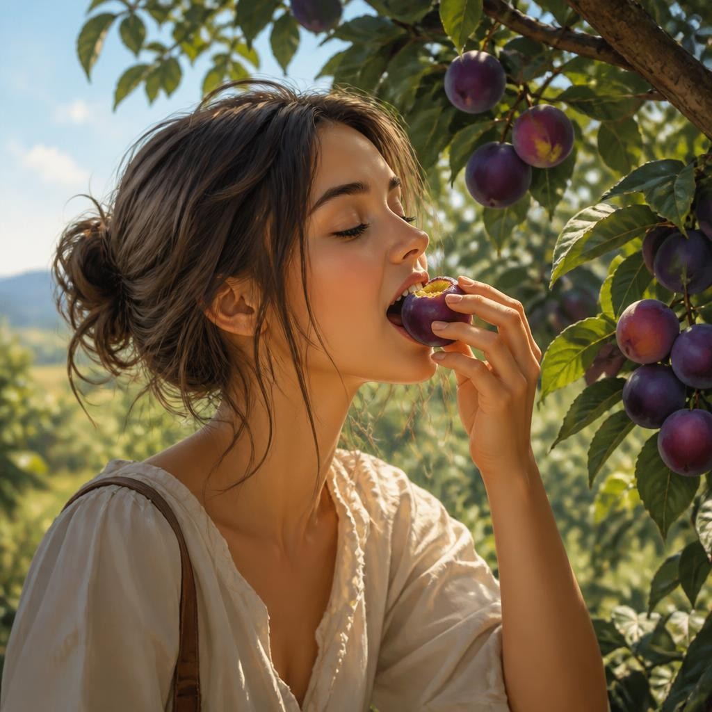 Illustration for the English word “plum”