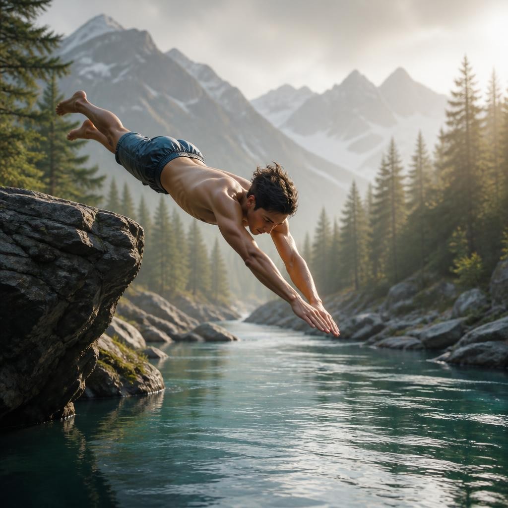 Illustration for the English word “plunge”