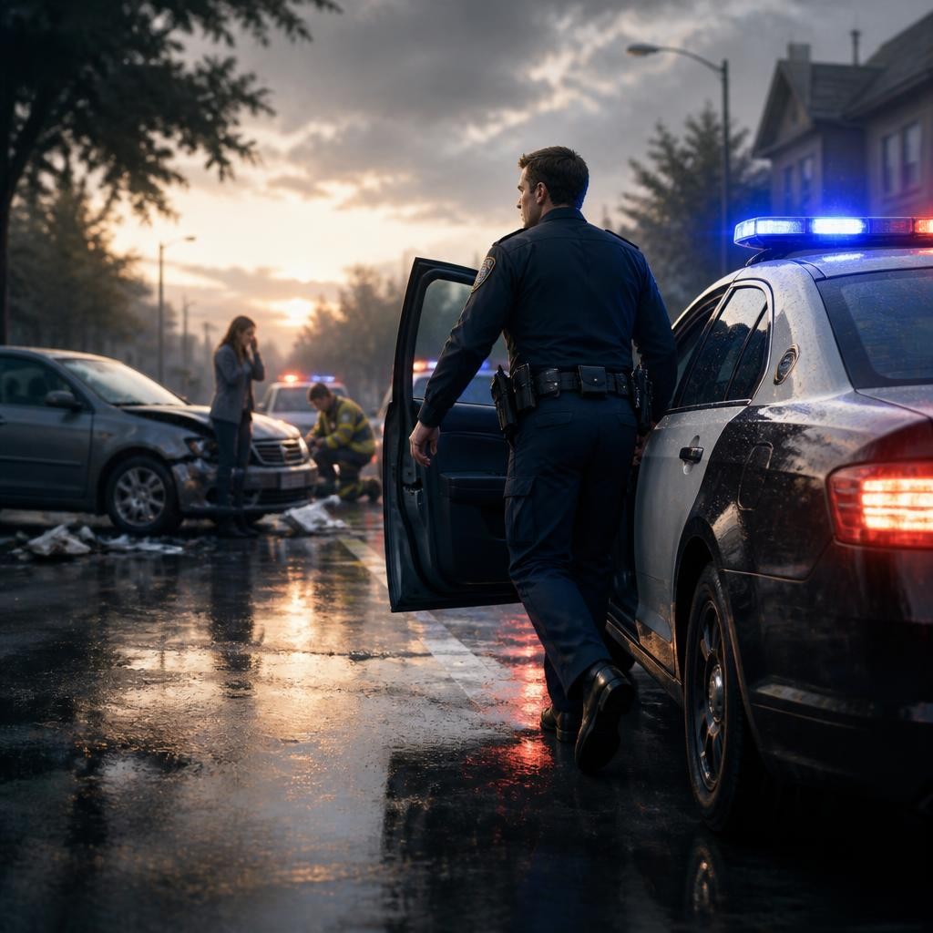 Illustration for the English word “police”
