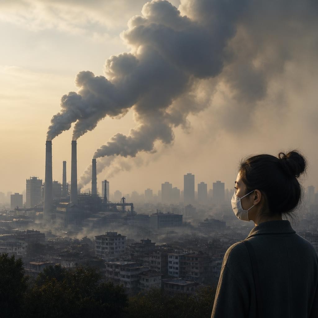 Illustration for the English word “pollution”