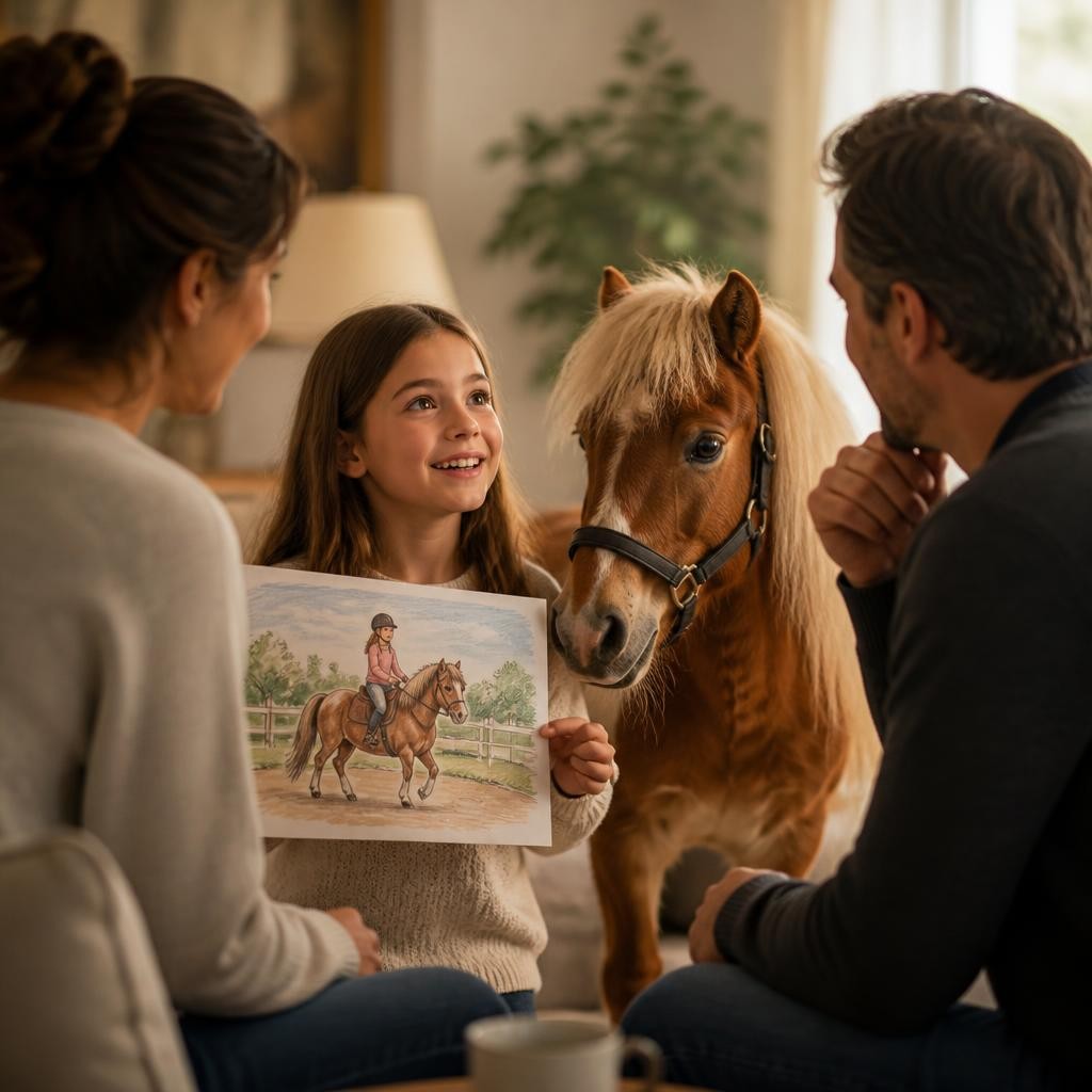 Illustration for the English word “pony”