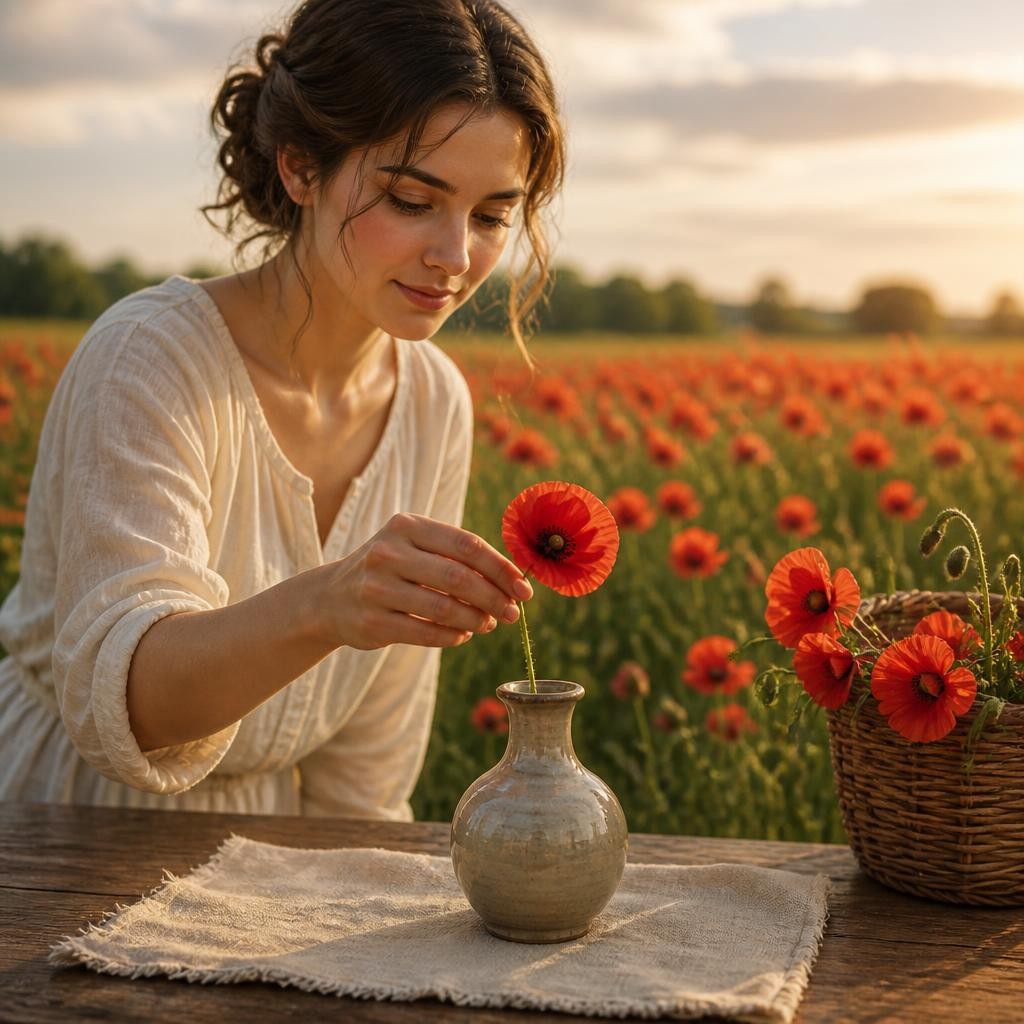 Illustration for the English word “poppy”